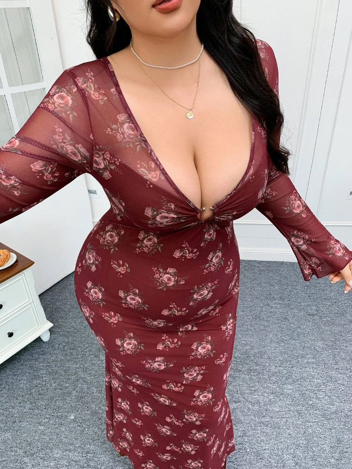 Rochie maxi SHEIN, vișiniu