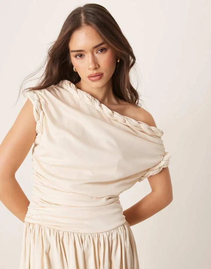 Rochie maxi ASOS, crem