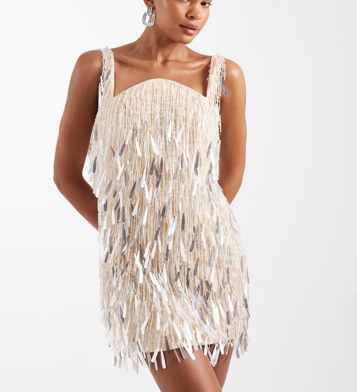 Rochie de ocazie Asos, crem