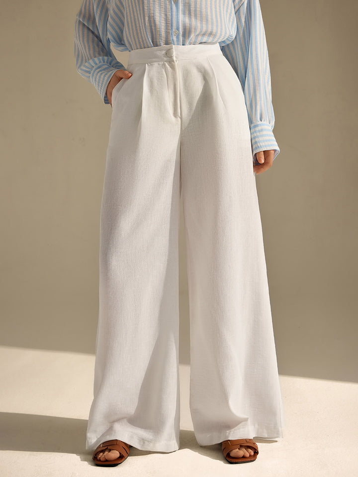 Pantaloni SHEIN, alb