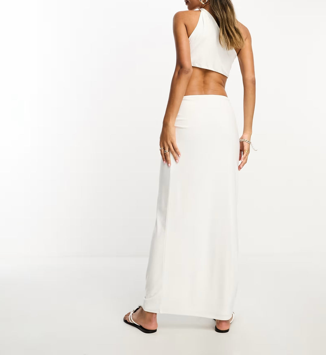 Rochie maxi Asos, alb