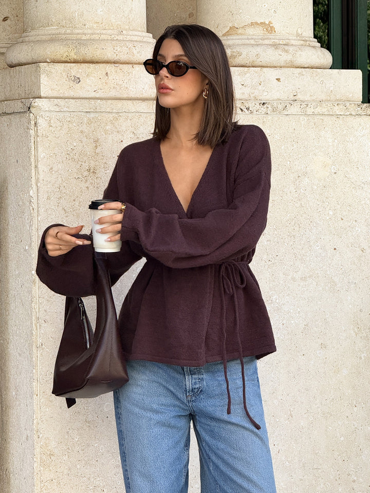 Cardigan SHEIN, maro