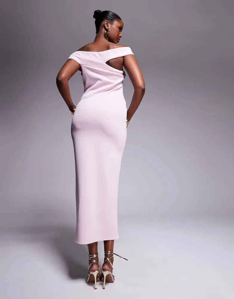 Rochie midi ASOS, roz