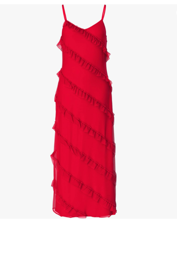 Rochie midi PIECES, roșu