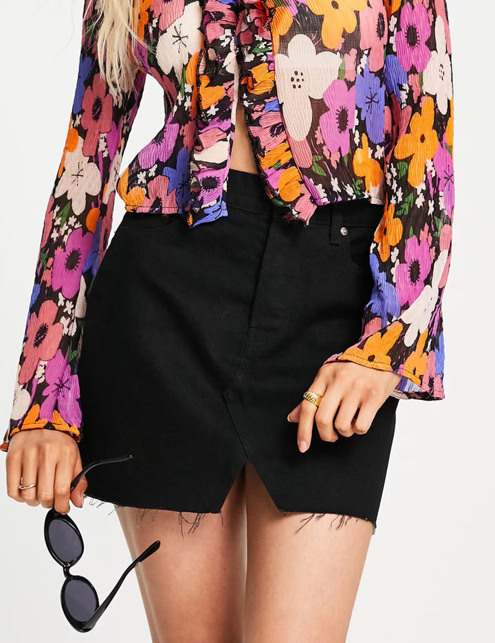 Fustă de blugi ASOS, negru