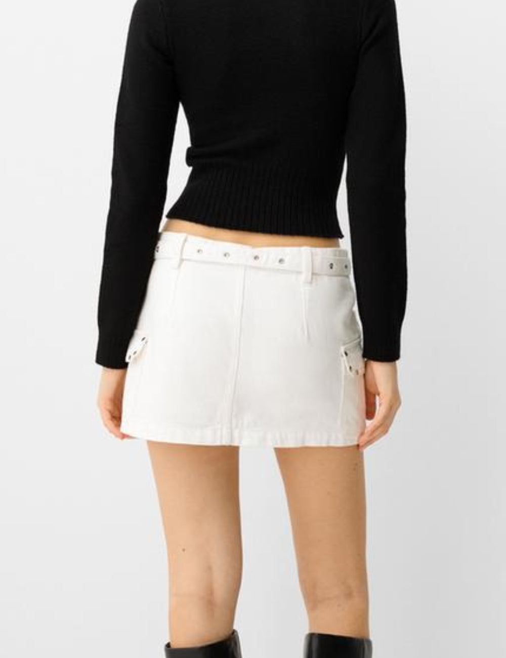 Fustă de blugi Bershka, alb