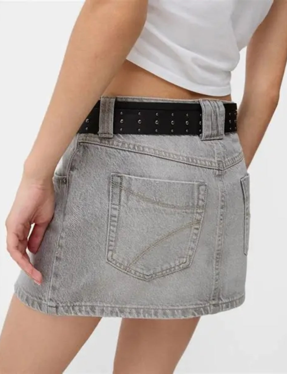 Fustă de blugi Bershka, gri