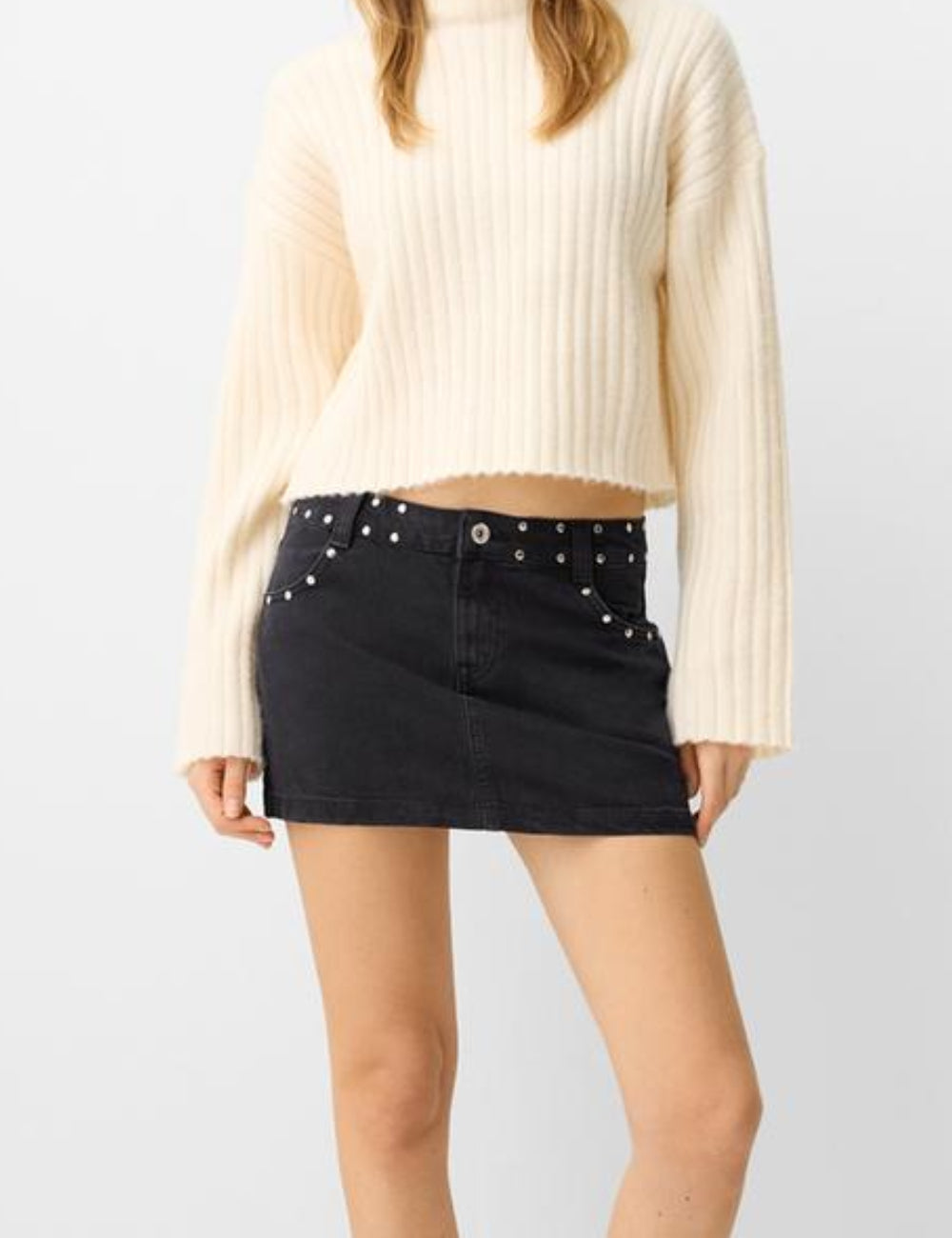 Fustă de blugi Bershka, negru