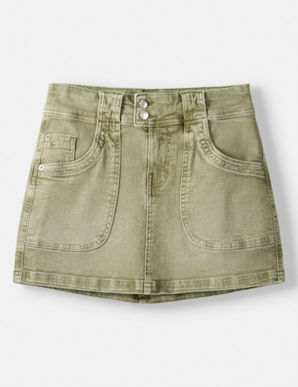 Fustă de blugi Bershka, verde