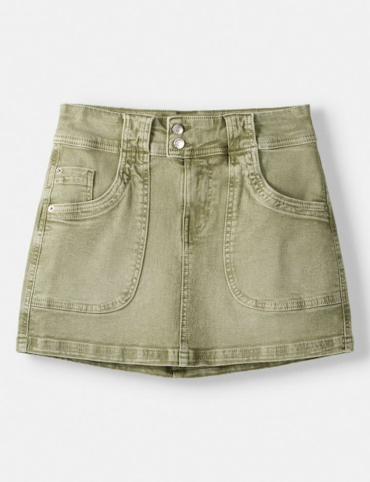 Fustă de blugi Bershka, verde