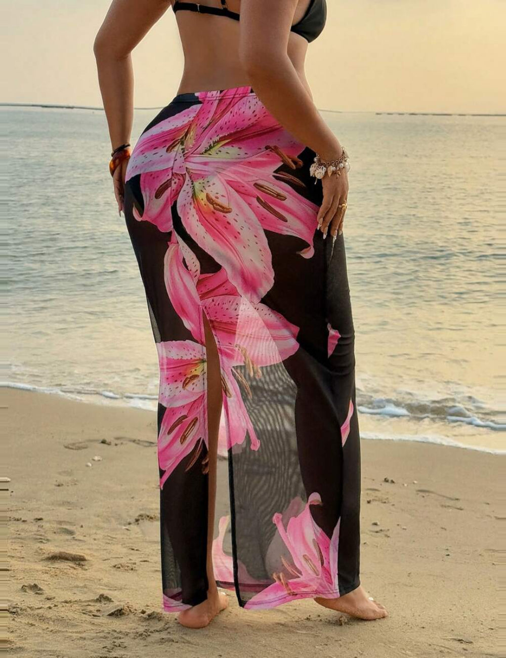 Fustă de plajă Shein Curve+, mix culori