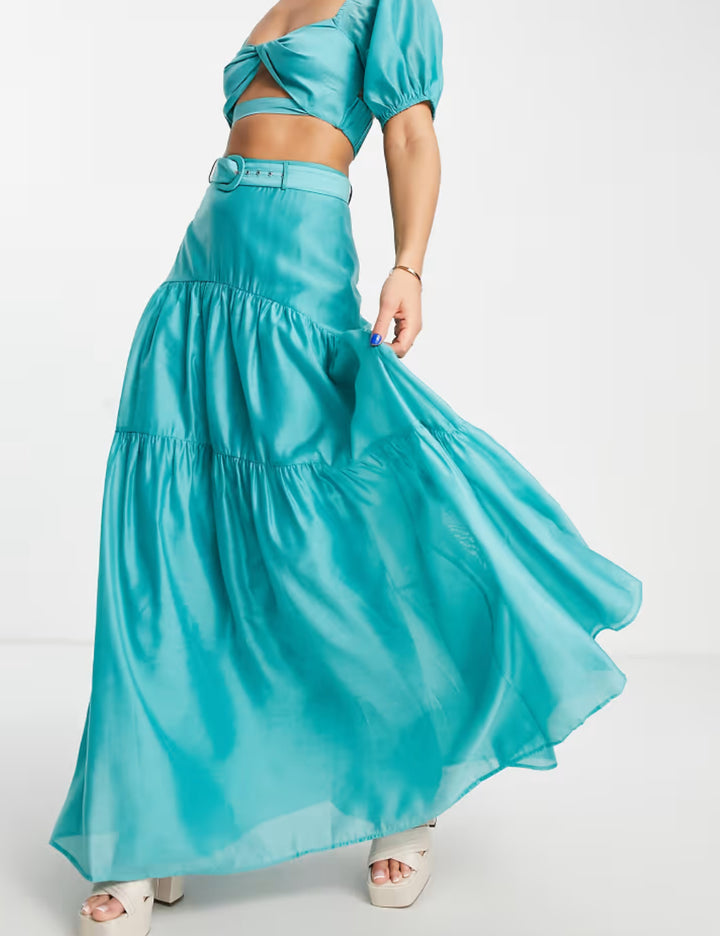Fustă maxi ASOS, turcoaz