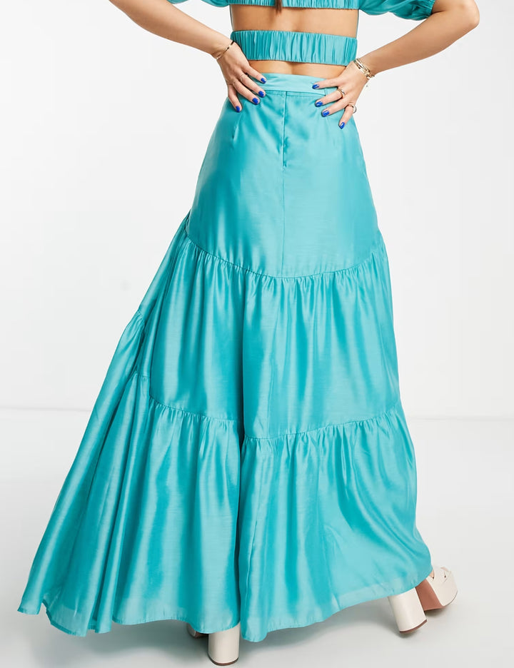 Fustă maxi ASOS, turcoaz