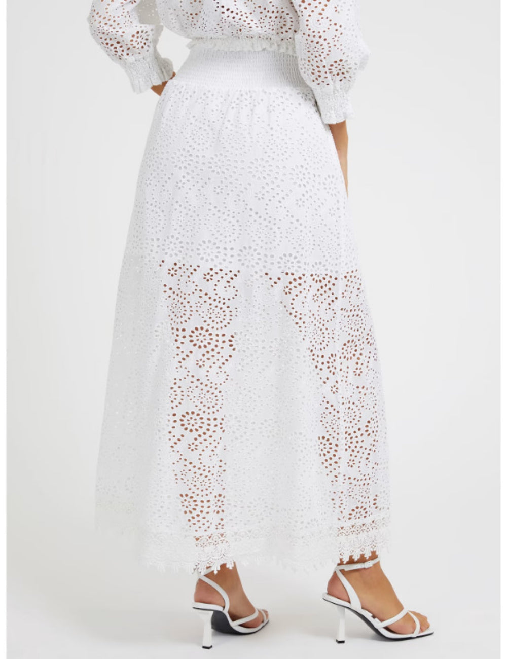 Fustă maxi Guess, alb