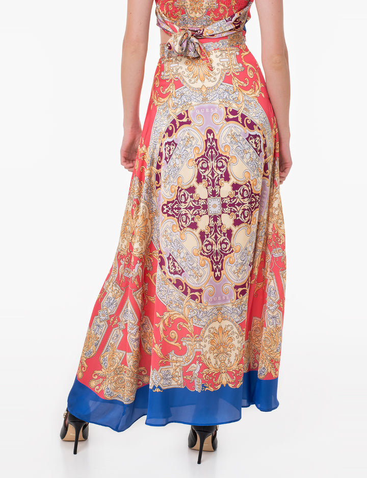 Fusta maxi Guess, mix culori