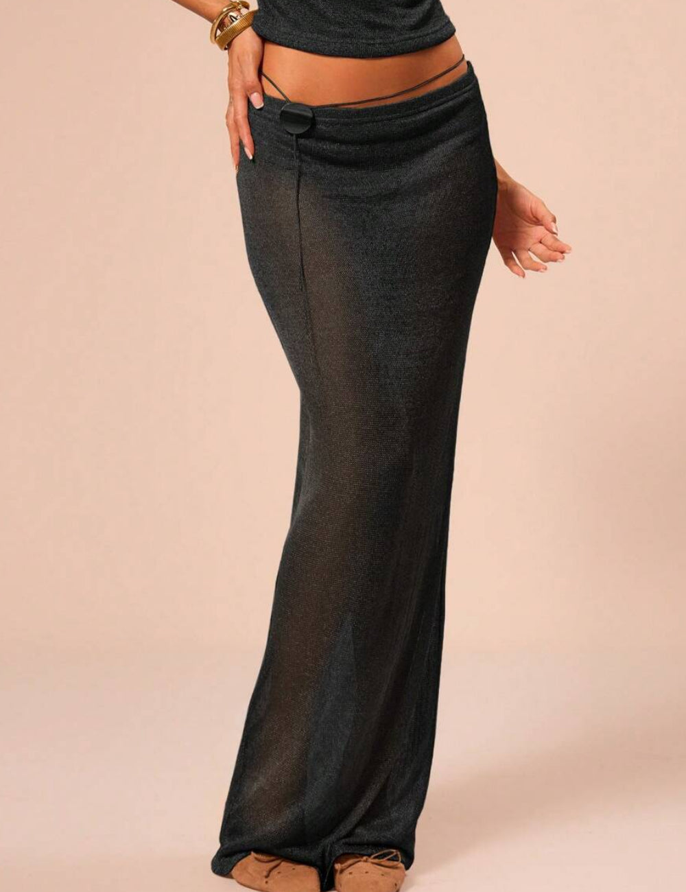 Shein MUSERA maxi szoknya, fekete