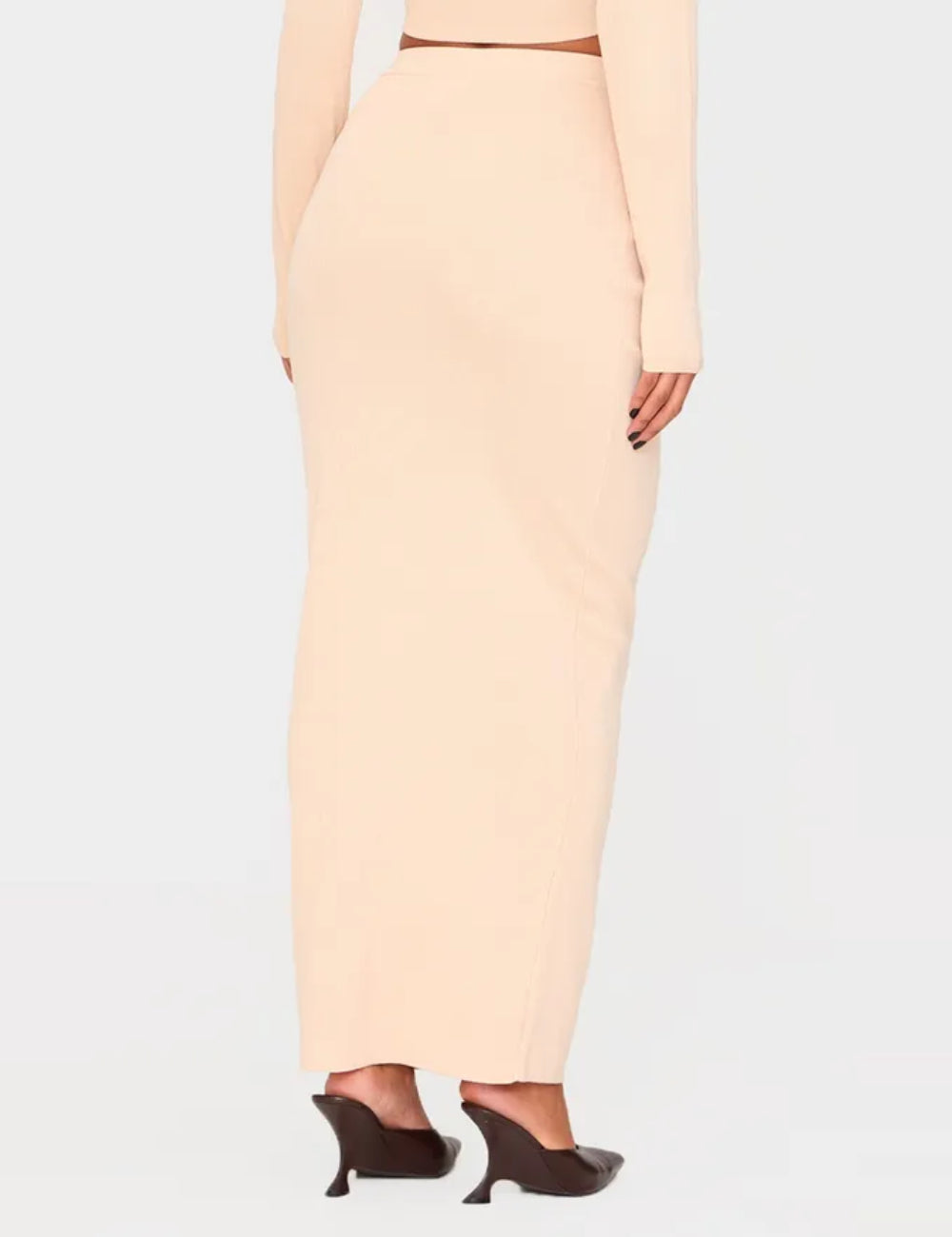 Fustă maxi PRETTYLITTLETHING, bej