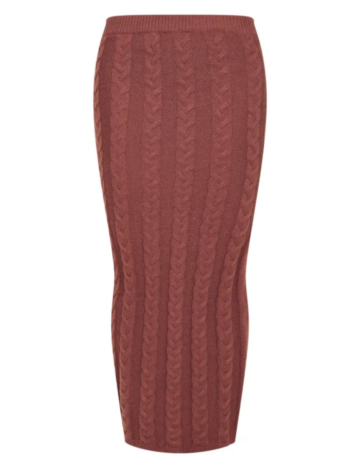 Fustă maxi PRETTYLITTLETHING, maro