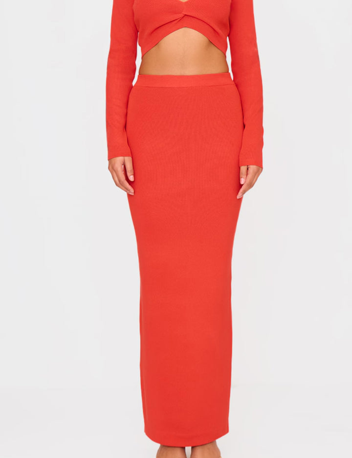 Fustă maxi PRETTYLITTLETHING, roșu