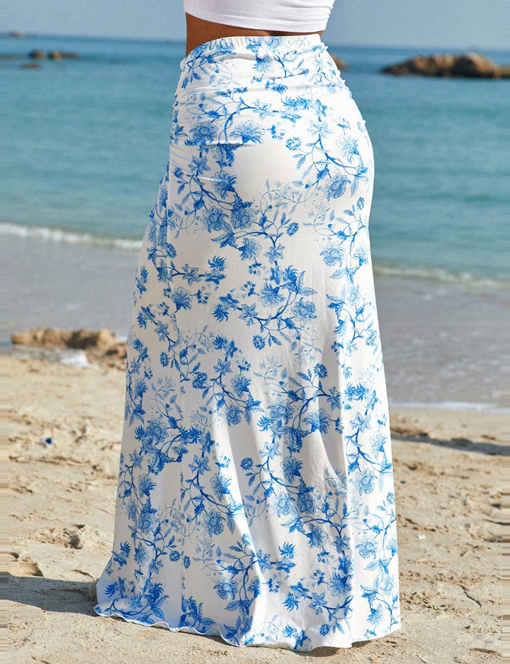 Shein Curve+ maxi szoknya, fehér