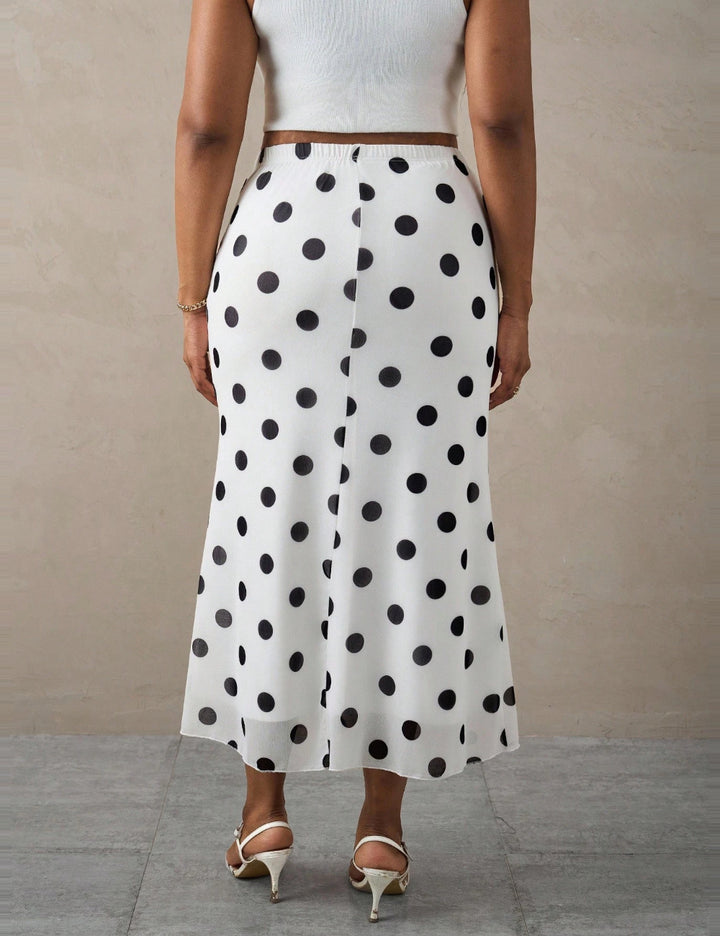 Shein Curve+ maxiszoknya, fehér