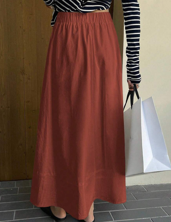 Shein maxi szoknya, téglavörös