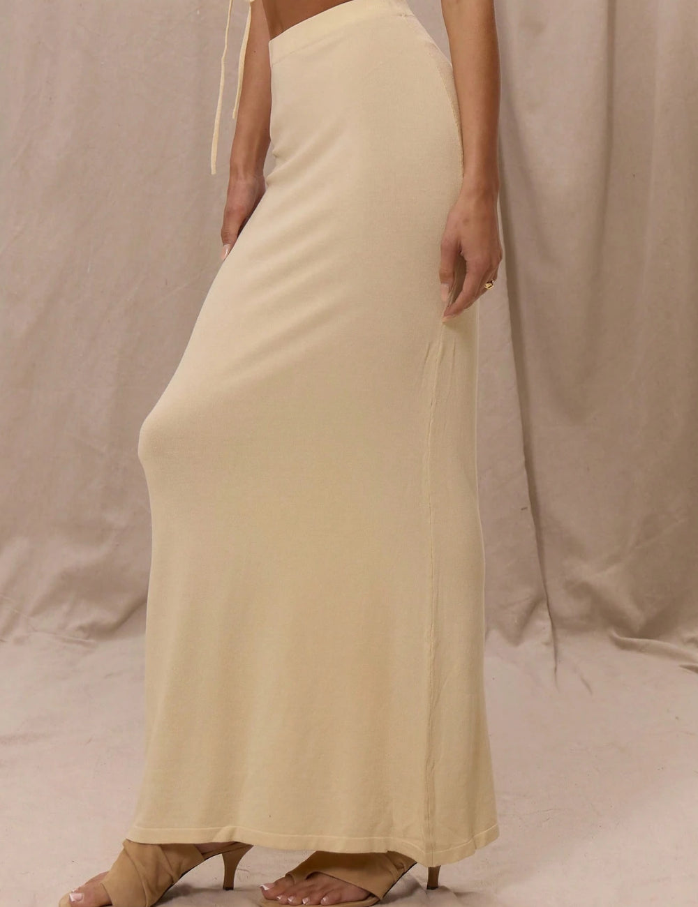 Fusta maxi Shein, crem