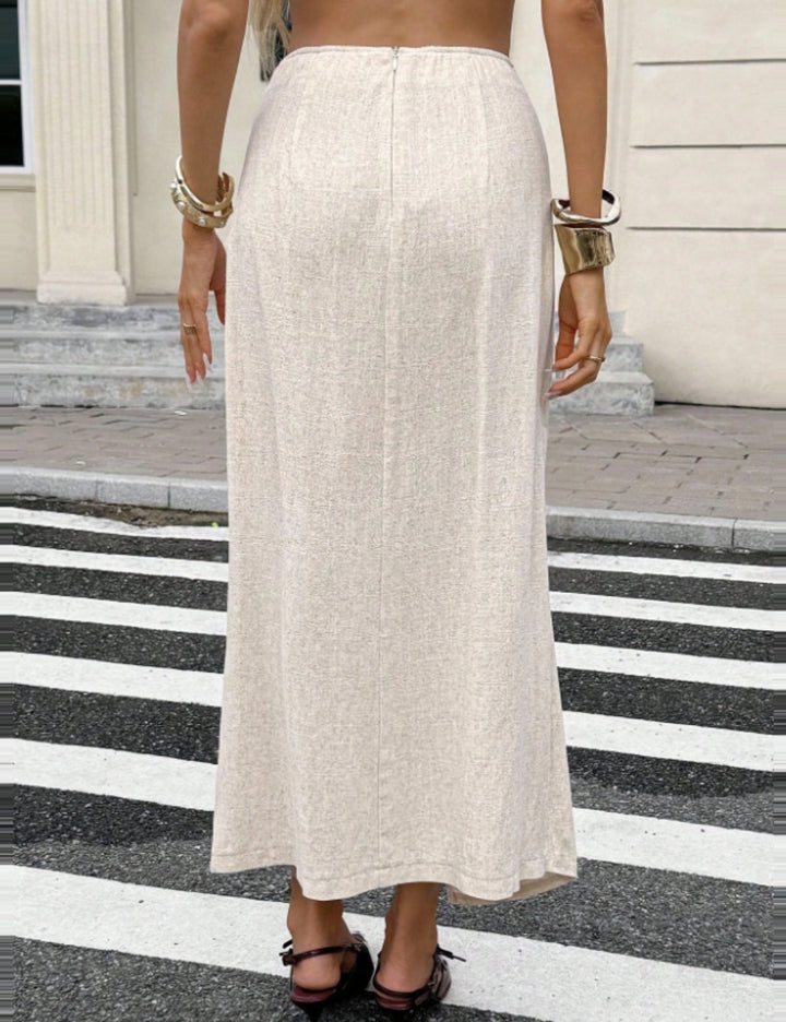 Fusta maxi Shein, crem