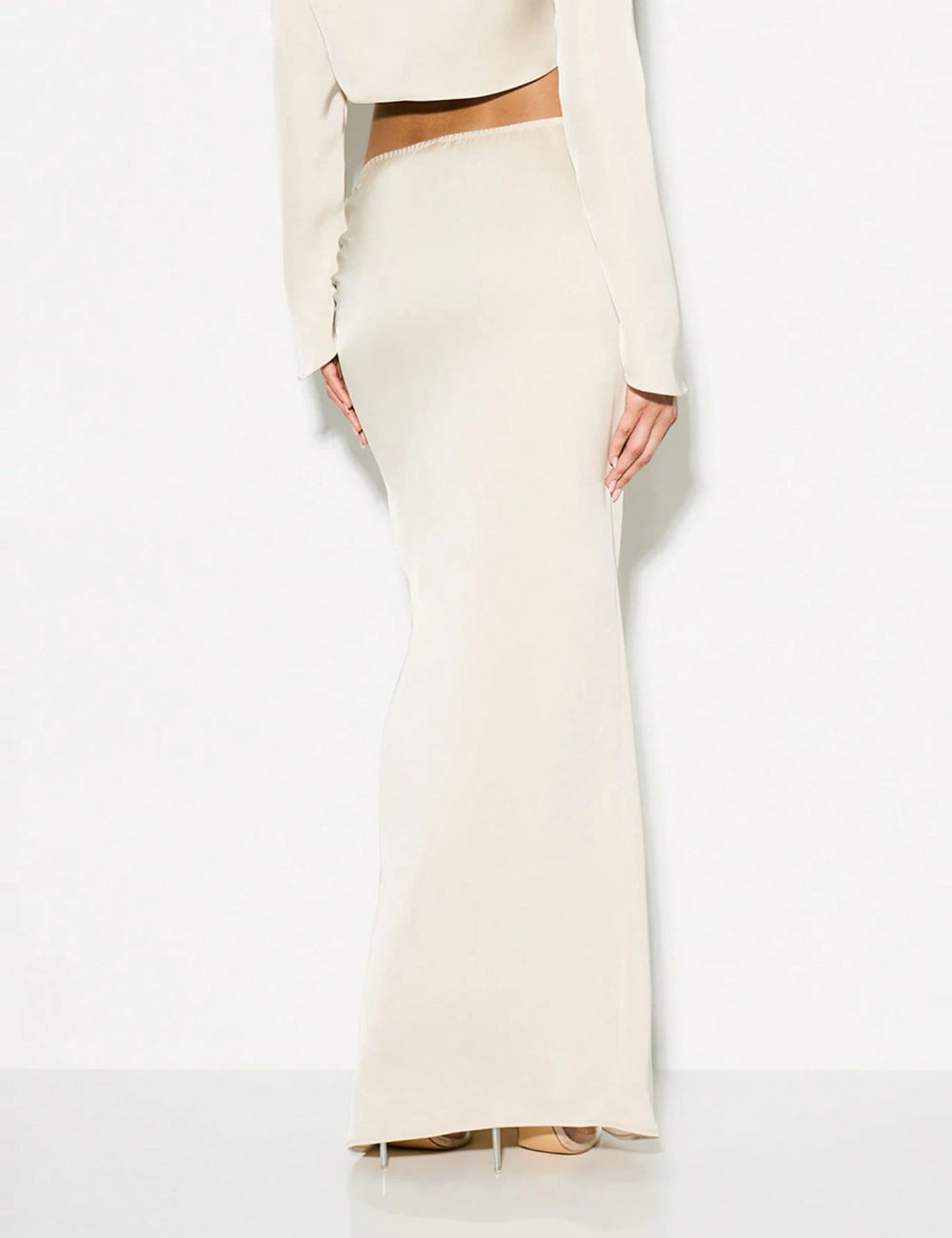 Fusta maxi Shein, crem