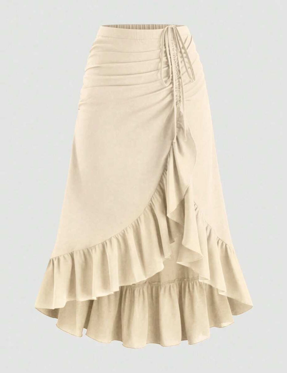 Shein Curve+ maxiszoknya, krémszín