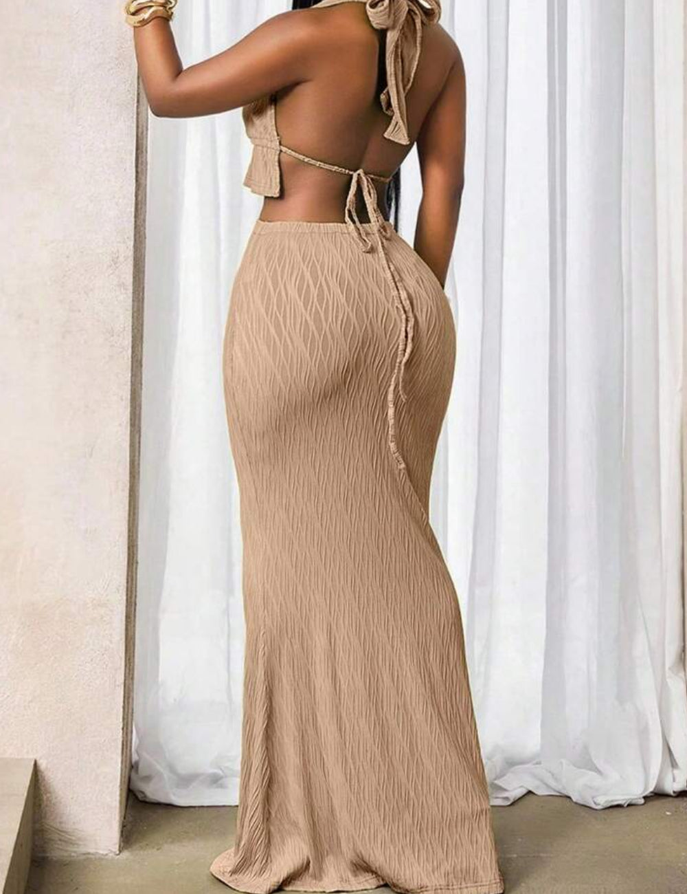 Fustă maxi Shein, crem