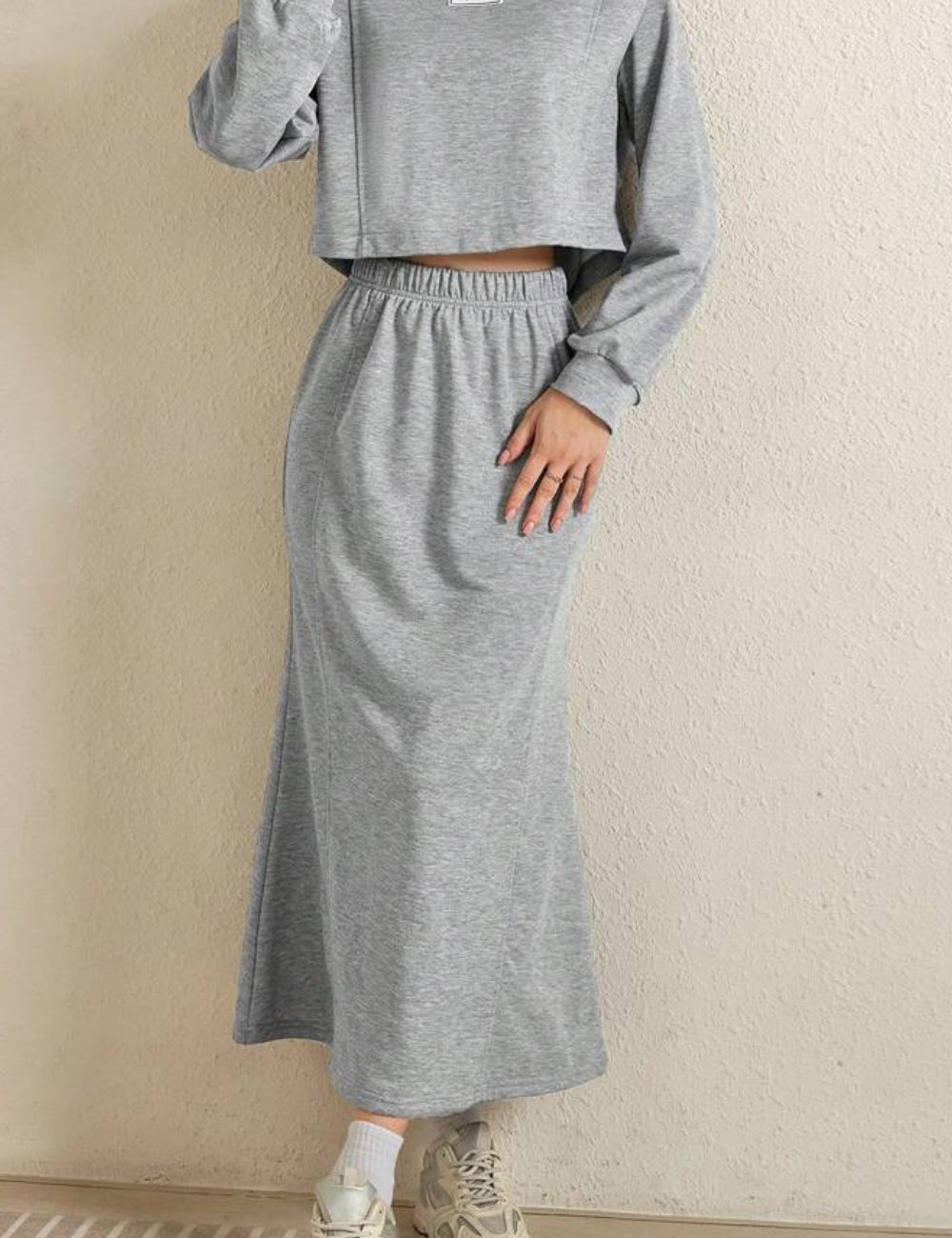 Shein maxi szoknya, szürke