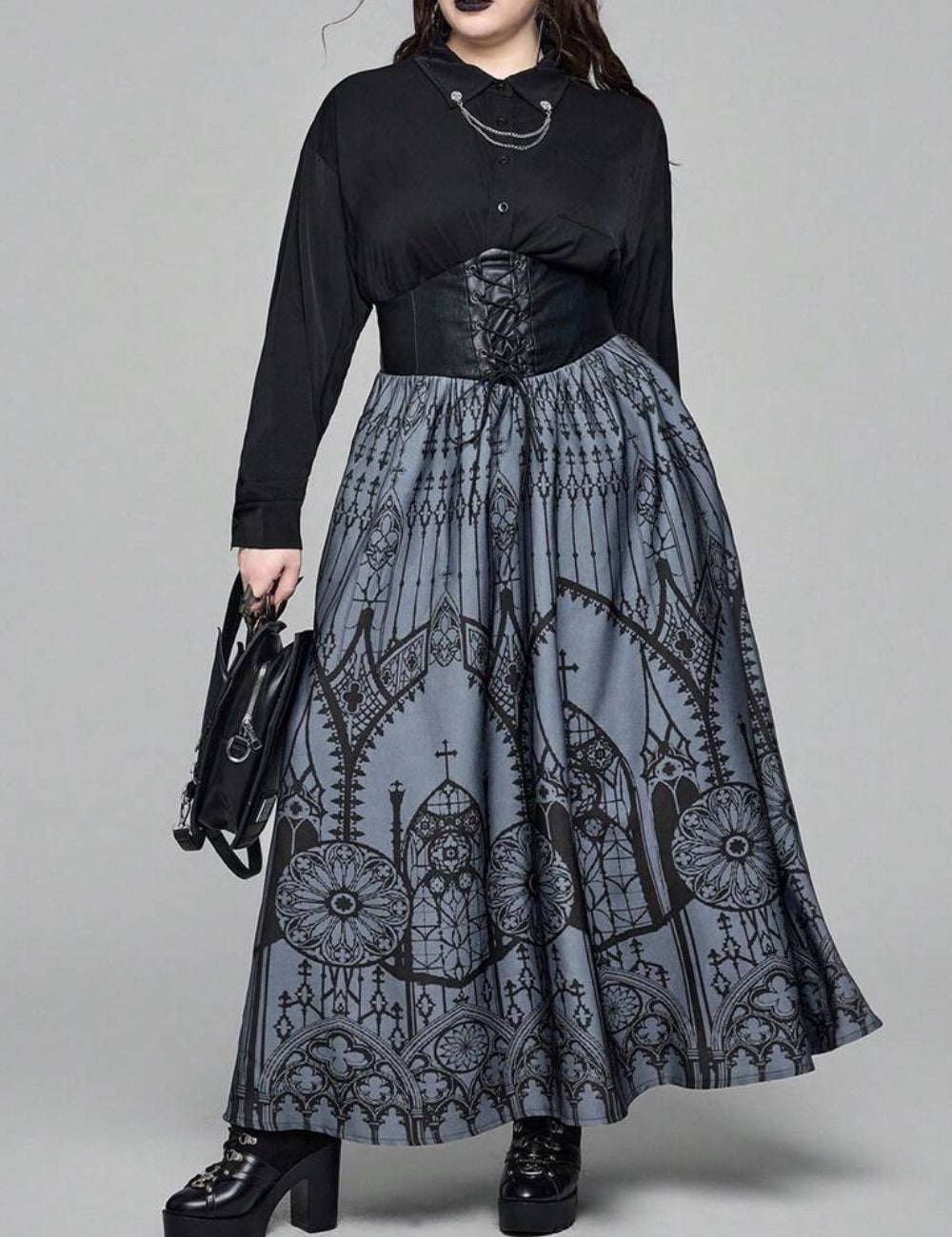 Fustă maxi Shein Curve+, mix culori
