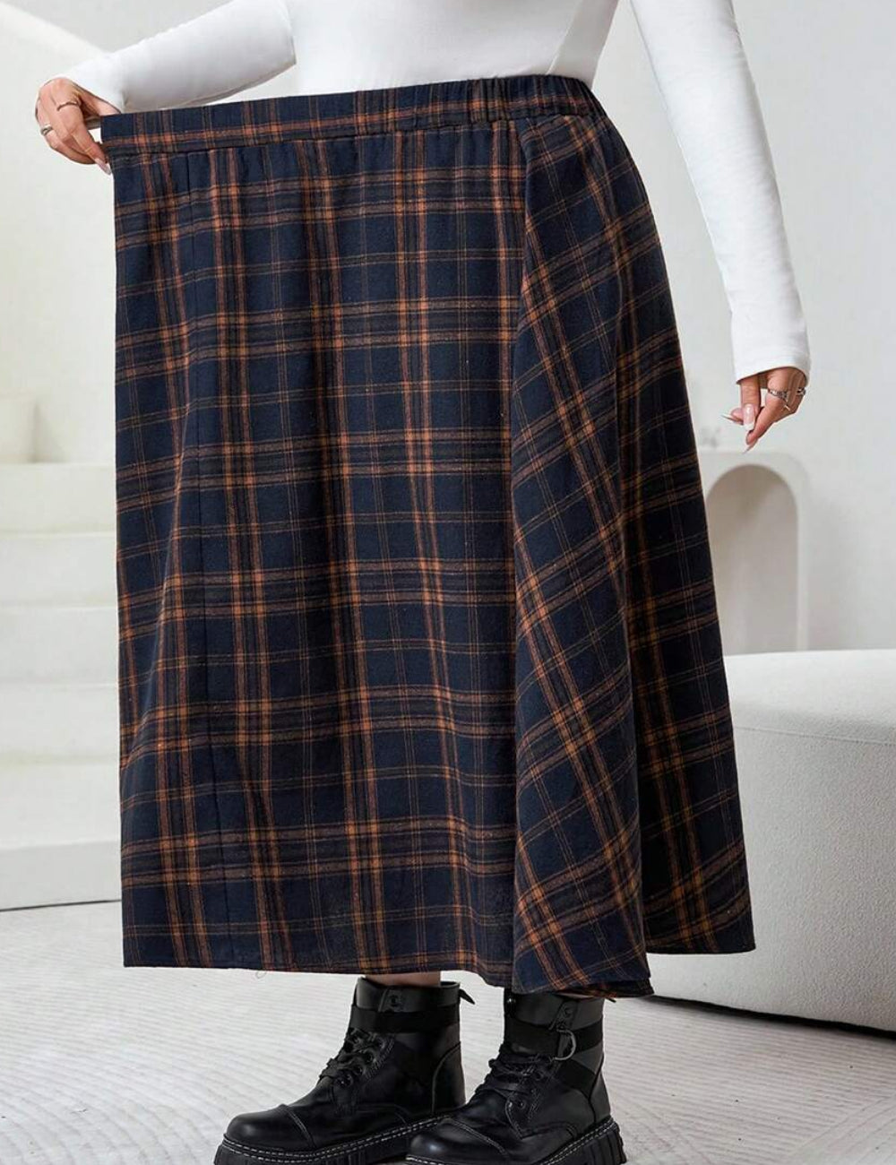 Shein Curve+ maxi szoknya, többszínű