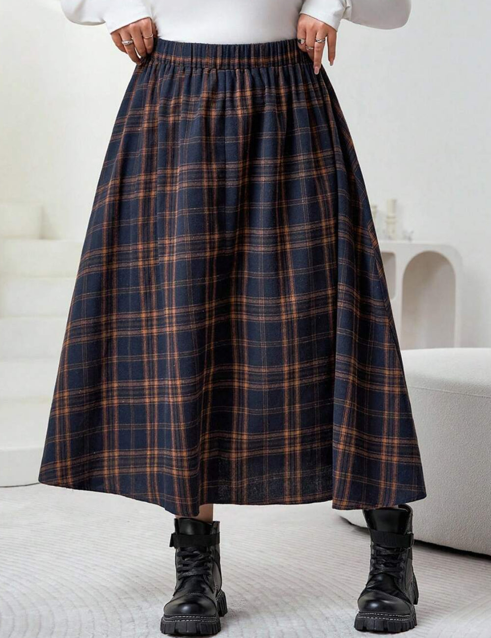 Shein Curve+ maxi szoknya, többszínű