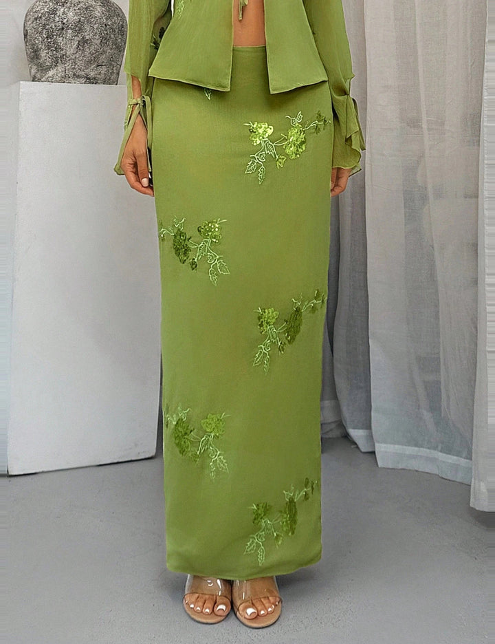 Fustă maxi Shein, verde