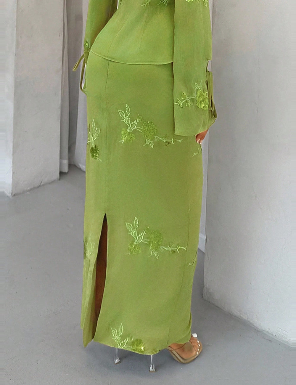 Fustă maxi Shein, verde