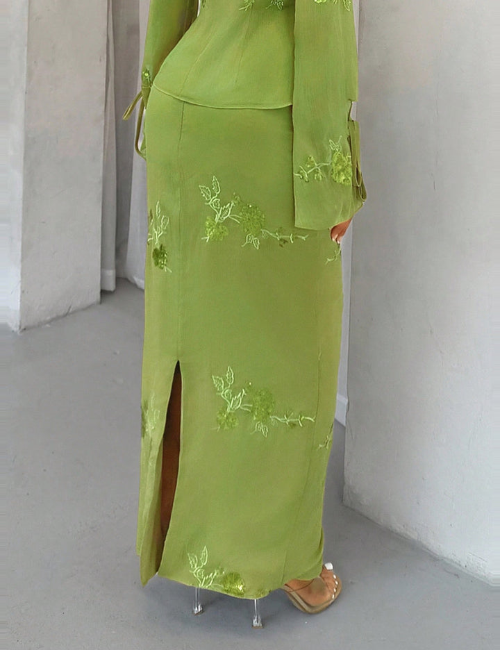 Fustă maxi Shein, verde