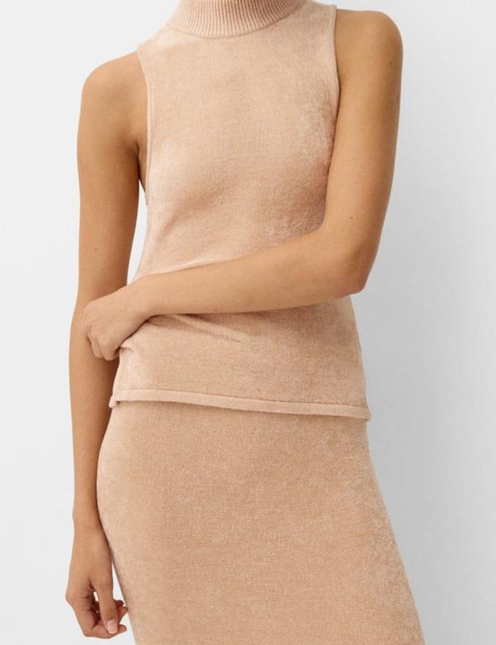 Fustă midi Bershka, maro