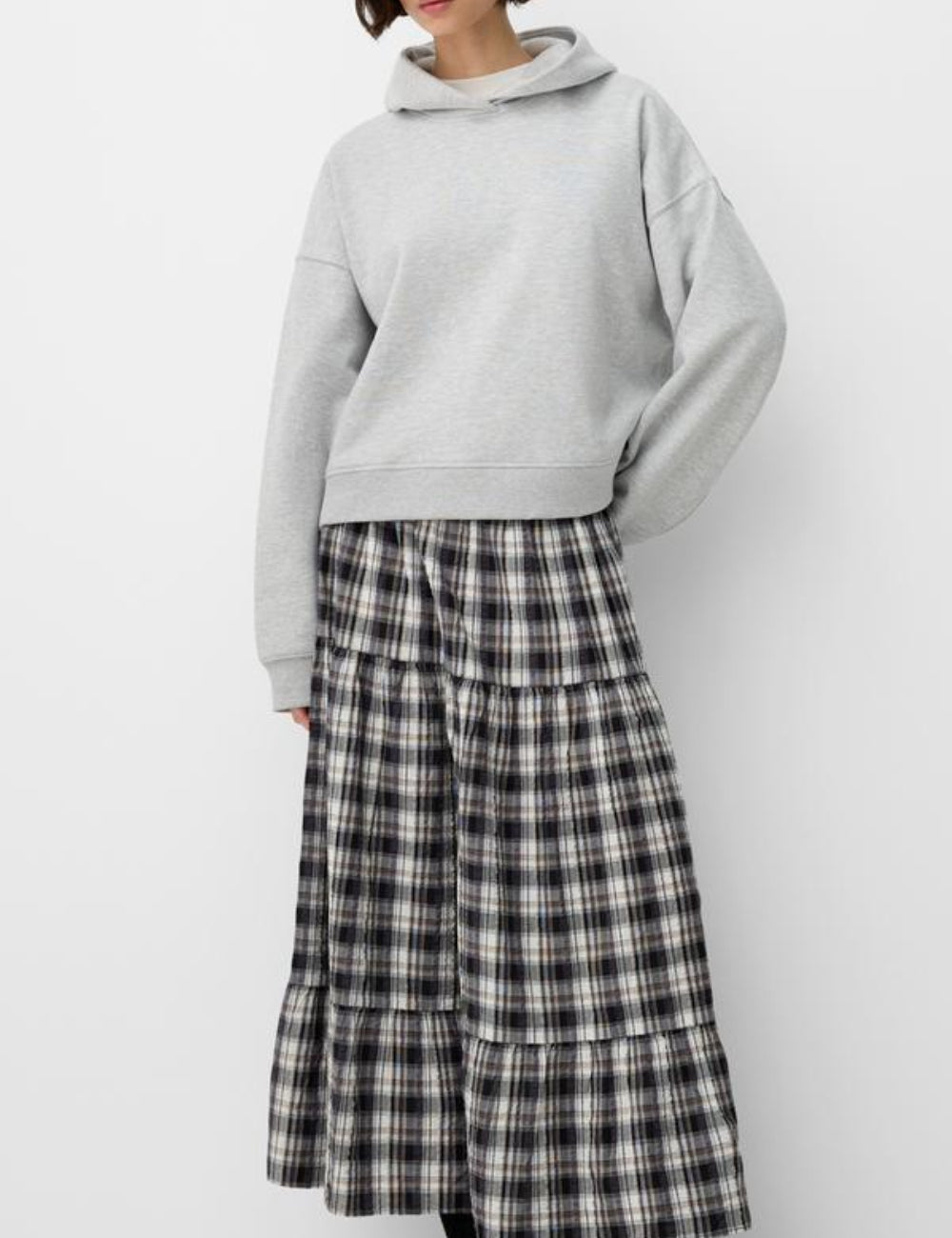 Fustă midi Bershka, mix culori