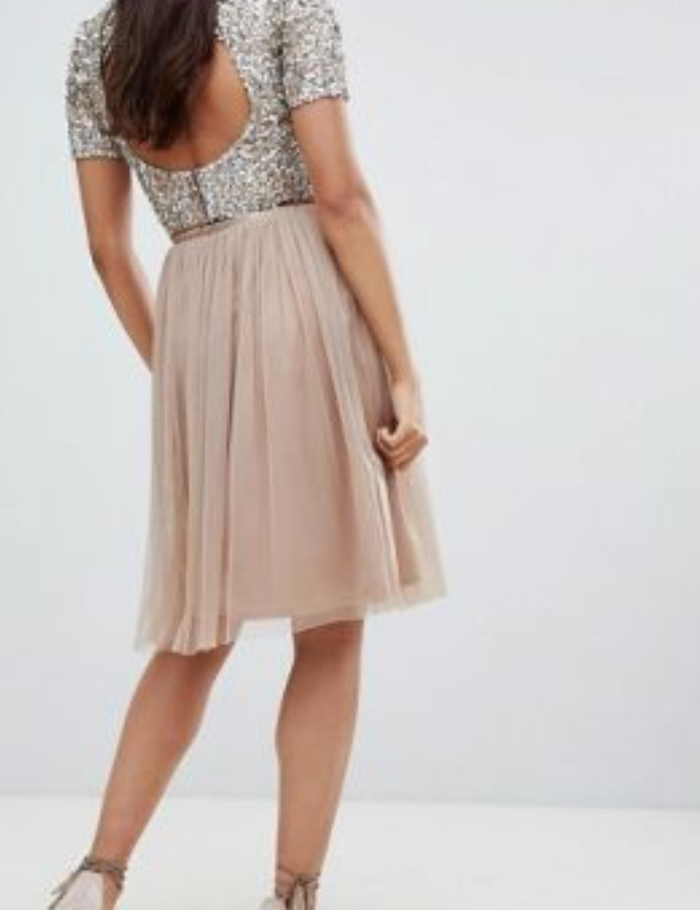 Lace & Beads midi szoknya, barna