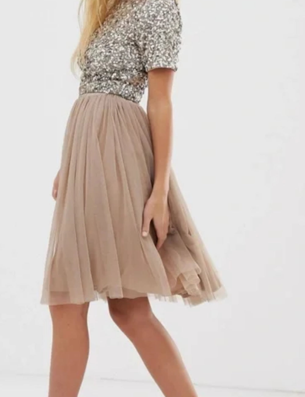 Lace & Beads midi szoknya, barna