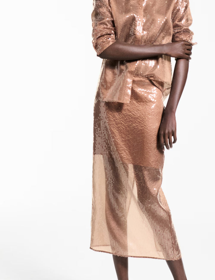 Fustă midi Mango, maro