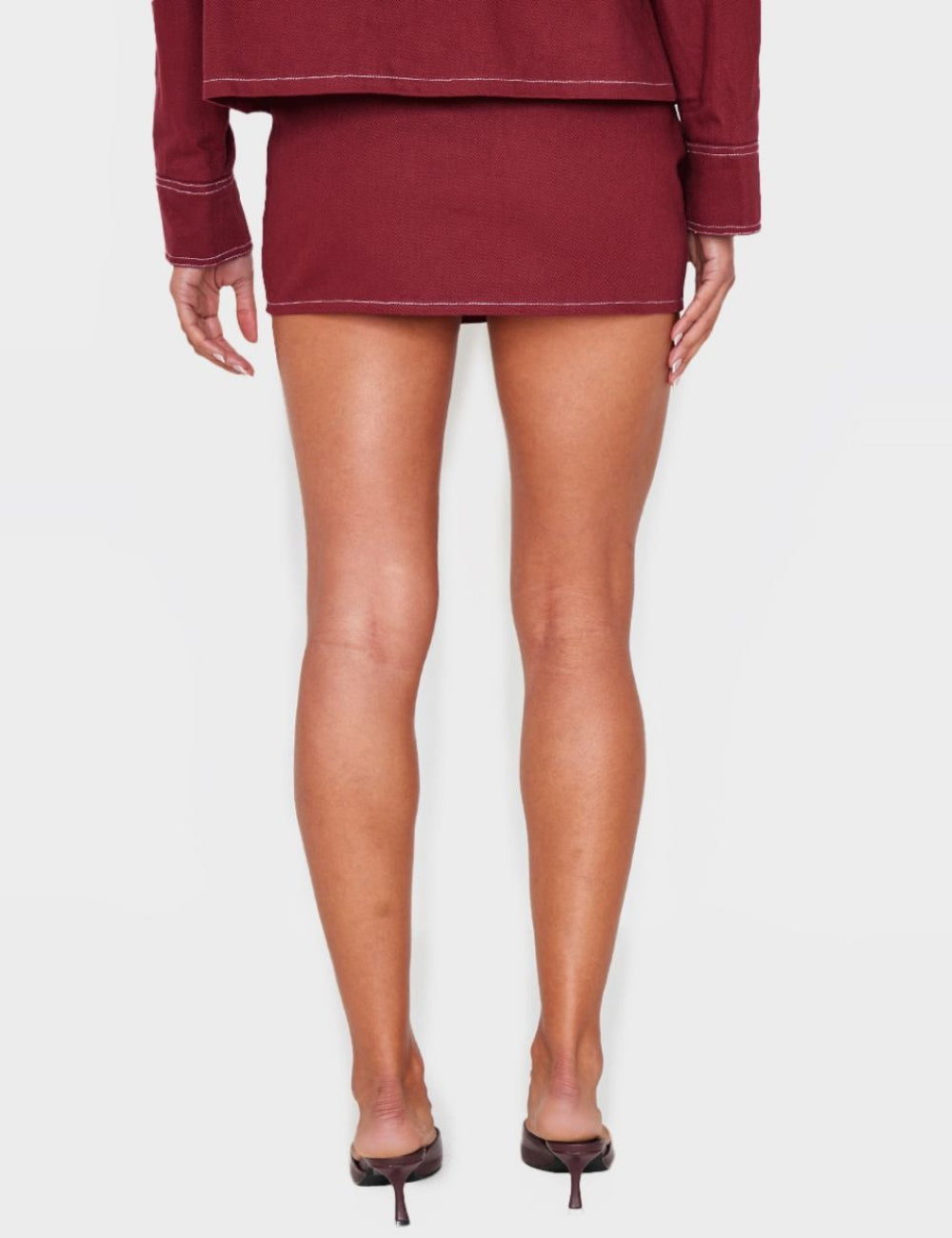 Fustă midi PRETTYLITTLETHING, vișiniu