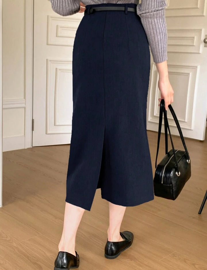 Shein DAZY, kék midi szoknya