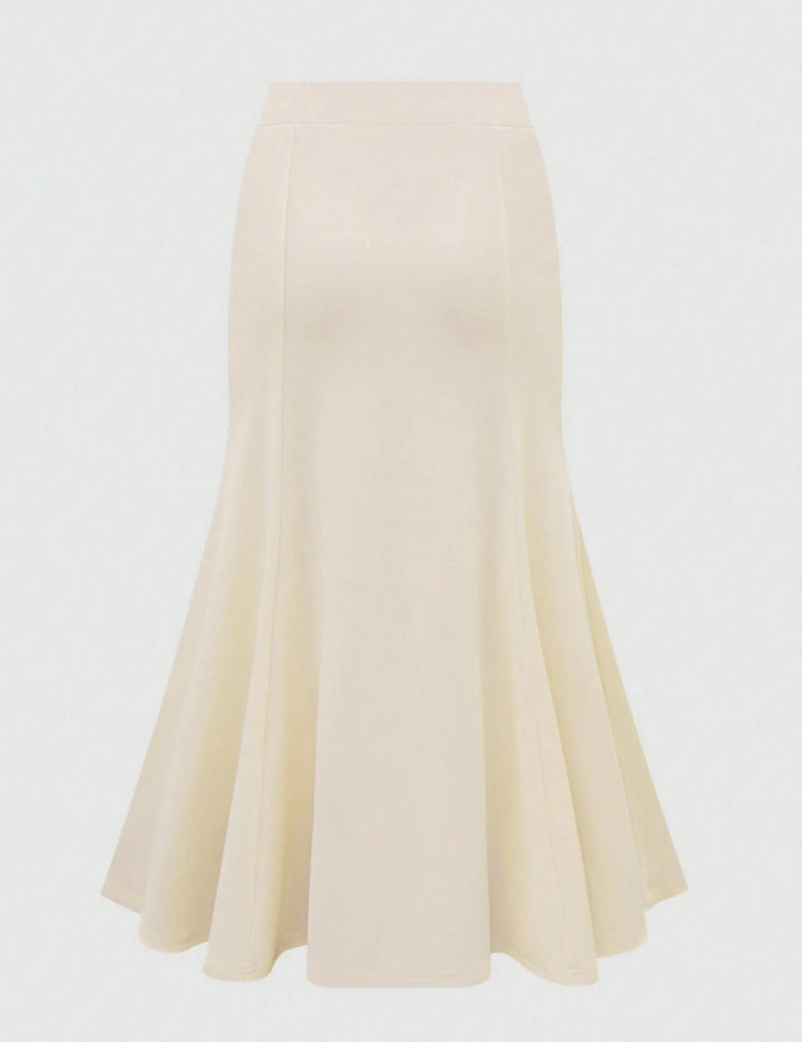 Fustă midi SHEIN, crem