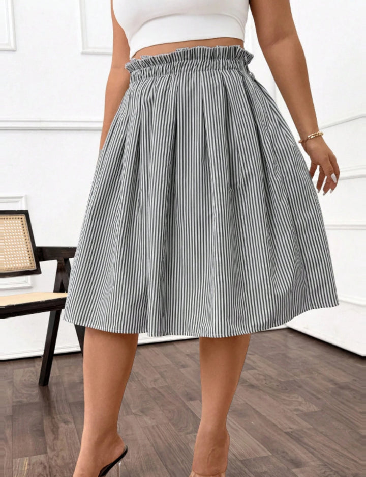 Fustă midi Shein Curve+, mix culori