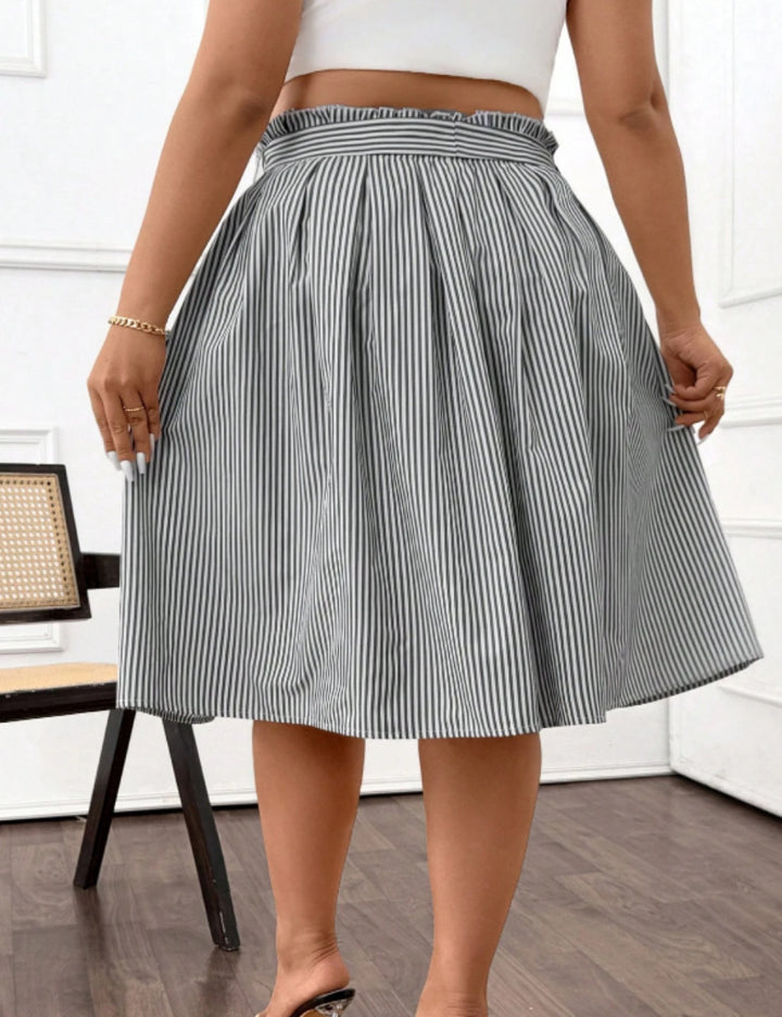 Fustă midi Shein Curve+, mix culori