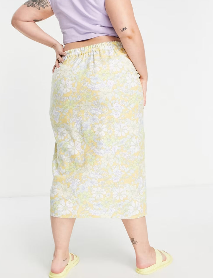 Fustă midi Simply be, mix culori