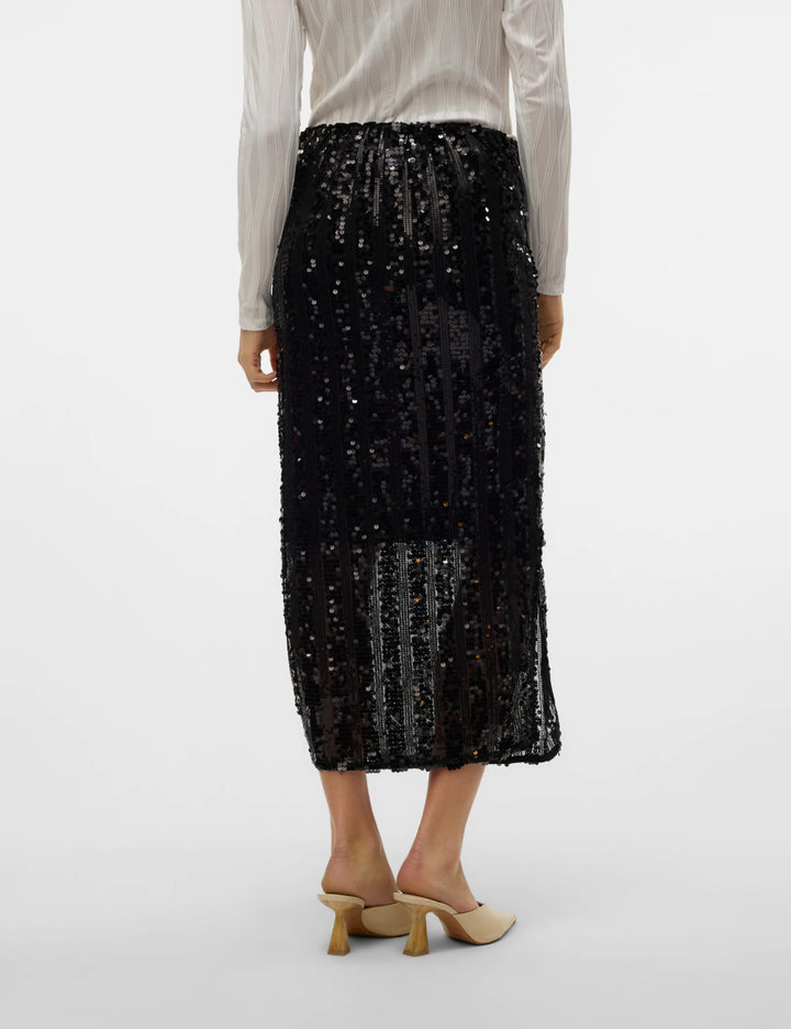 Fustă midi Vero Moda, negru